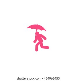 running man with umbrella 