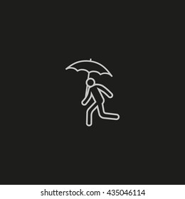 running man with umbrella 