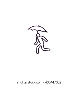 running man with umbrella 