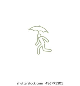 running man with umbrella 