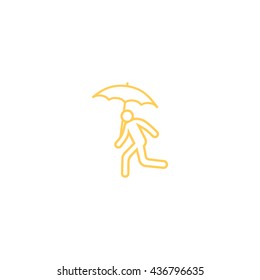 running man with umbrella 