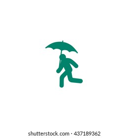 running man with umbrella 
