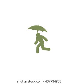 running man with umbrella 