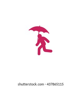 running man with umbrella 