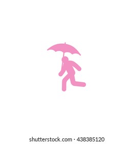 running man with umbrella 