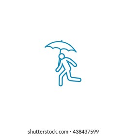 running man with umbrella 