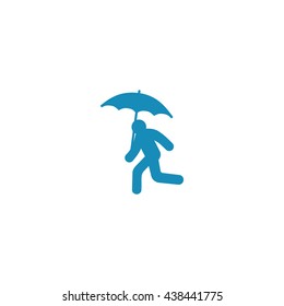 running man with umbrella 