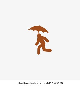 running man with umbrella 