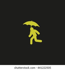 running man with umbrella 