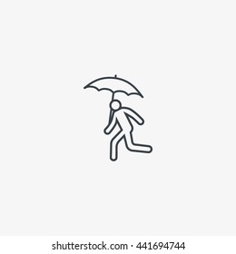 running man with umbrella 