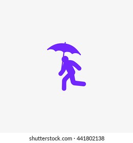 running man with umbrella 