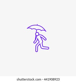 running man with umbrella 