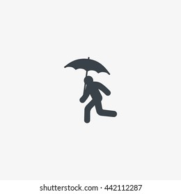 running man with umbrella 