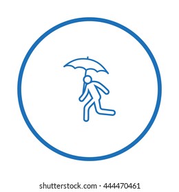 running man with umbrella 