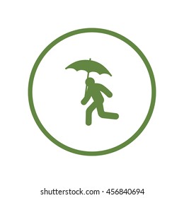 running man with umbrella 