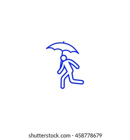 running man with umbrella 