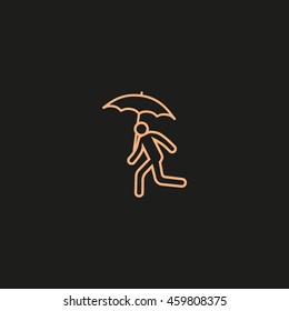 running man with umbrella 