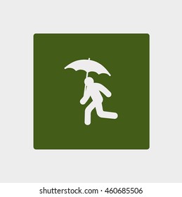 running man with umbrella 