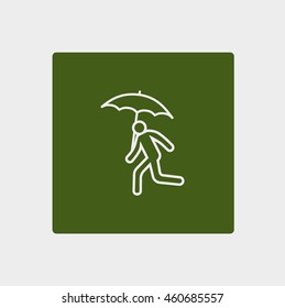 running man with umbrella 