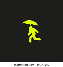 running man with umbrella 
