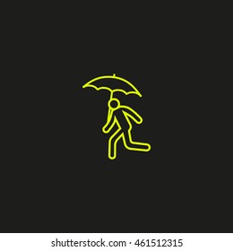 running man with umbrella 