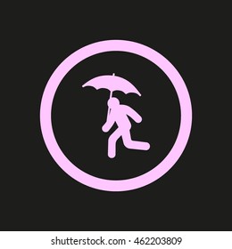 running man with umbrella 