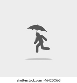 running man with umbrella 