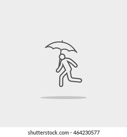 running man with umbrella 