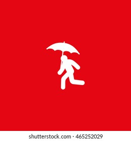 running man with umbrella 