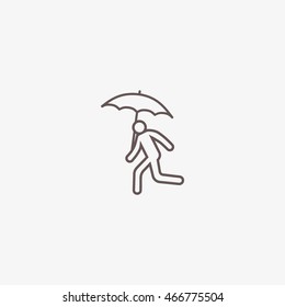 running man with umbrella 