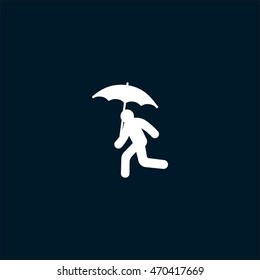 running man with umbrella 
