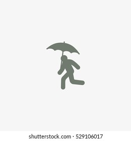 running man with umbrella 