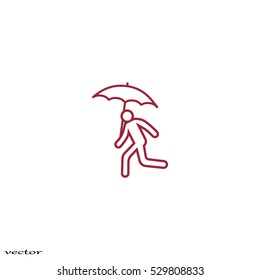 running man with umbrella 