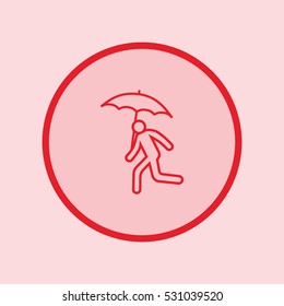 running man with umbrella 