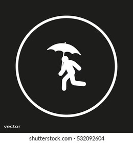 running man with umbrella 