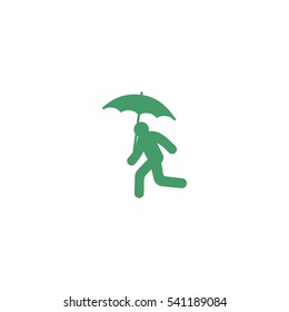 running man with umbrella 