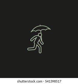 running man with umbrella 