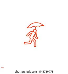 running man with umbrella 