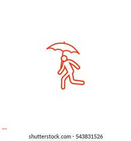 running man with umbrella 