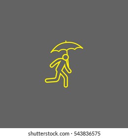 running man with umbrella 