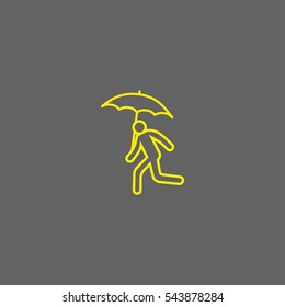 running man with umbrella 