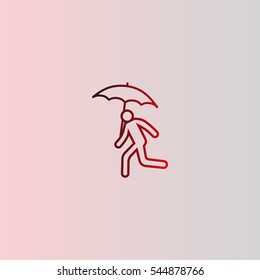 running man with umbrella 