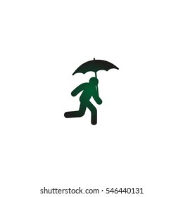 running man with umbrella 