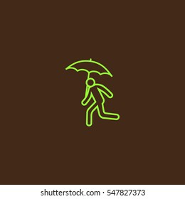 running man with umbrella 