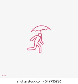 running man with umbrella 