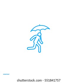 running man with umbrella 