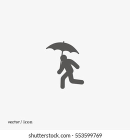 running man with umbrella 