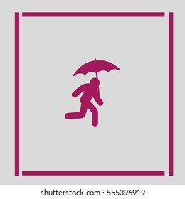running man with umbrella 