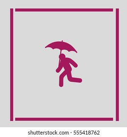 running man with umbrella 