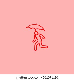 running man with umbrella 